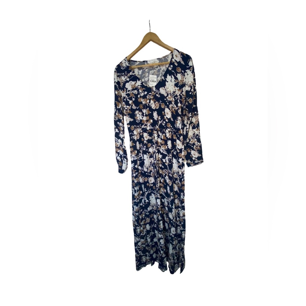 Socialite Blue and White Long Sleeve Gown